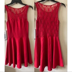 Red, Wet Seal dress.